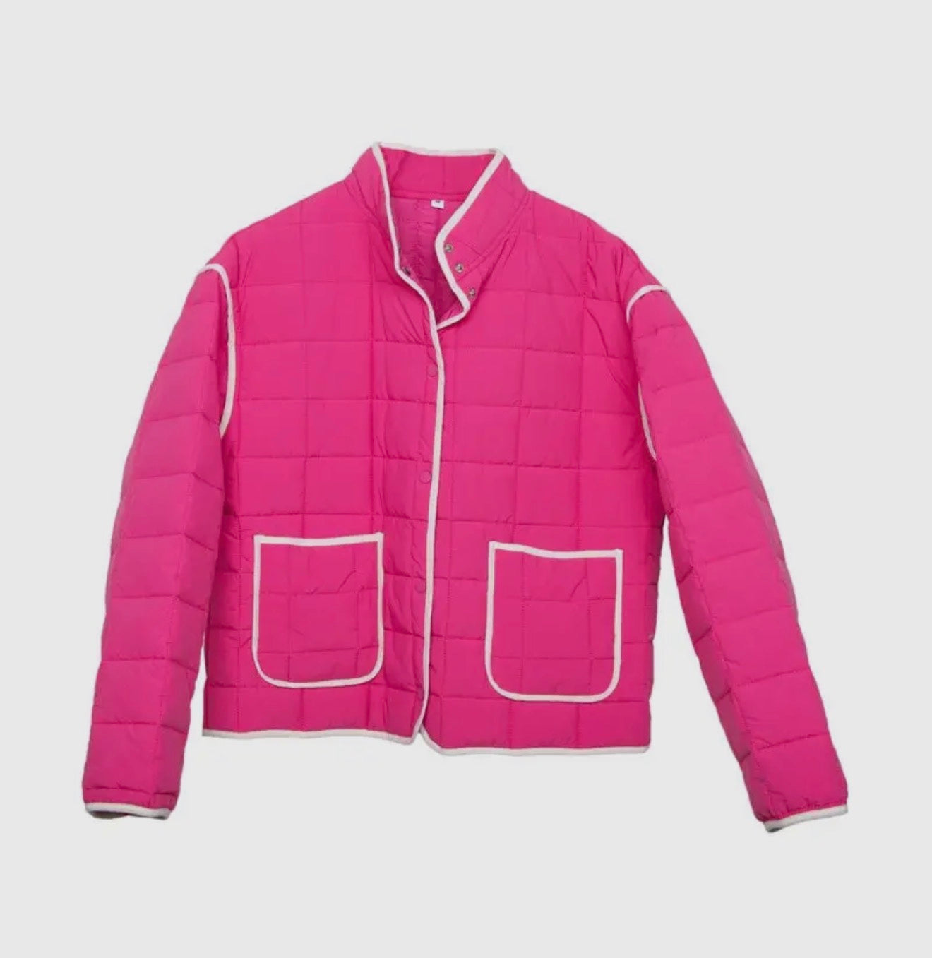 Preppy Quilted Jacket (Hot Pink)